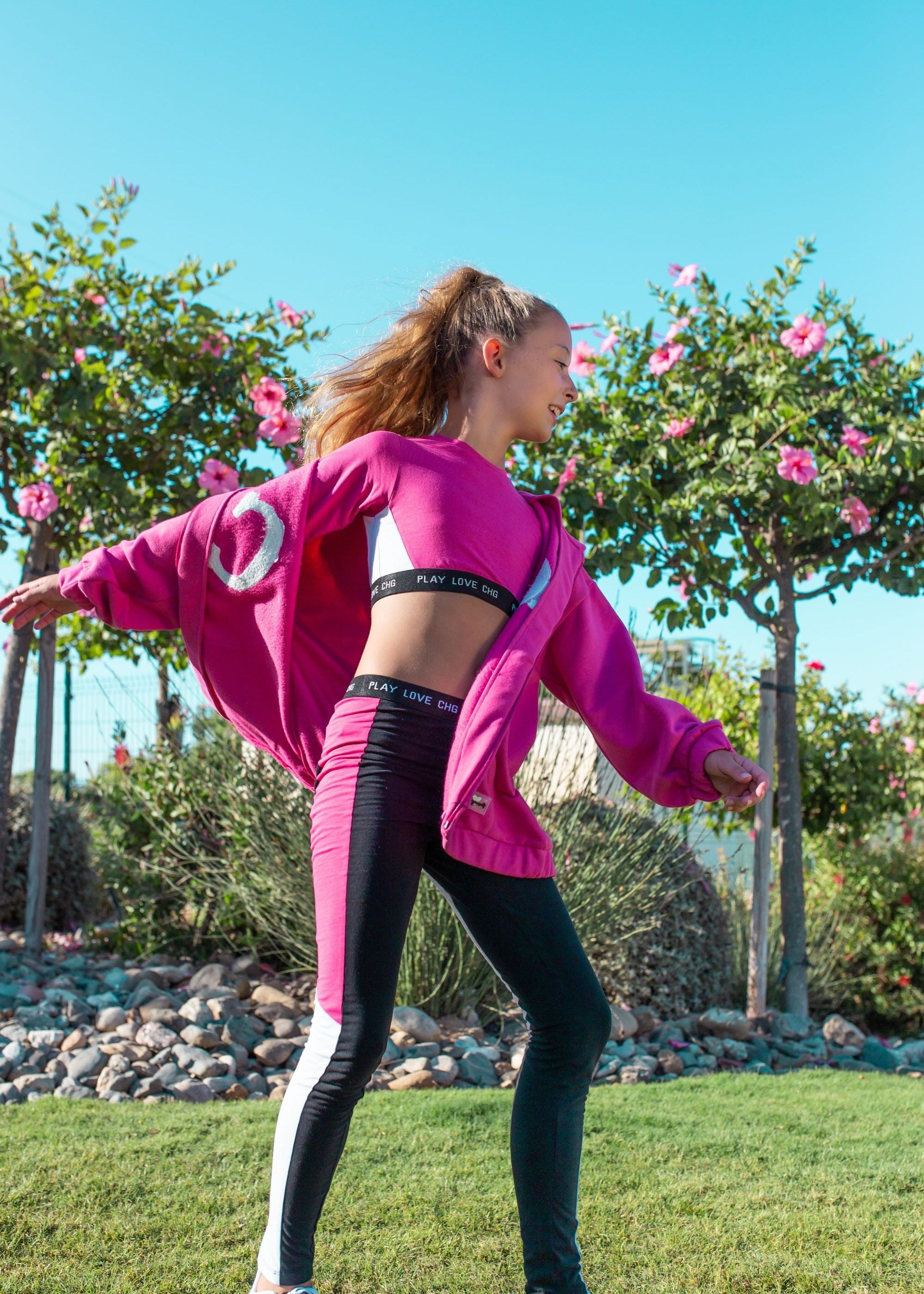 legging niña negro con cintura elástica para deporte Outlet