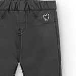 Pantalón de niña negro detalle corazón Outlet