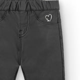 Girl's black pants with heart detail