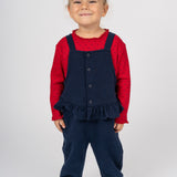Navy baby dungarees