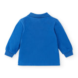 Basic long-sleeved blue baby polo shirt