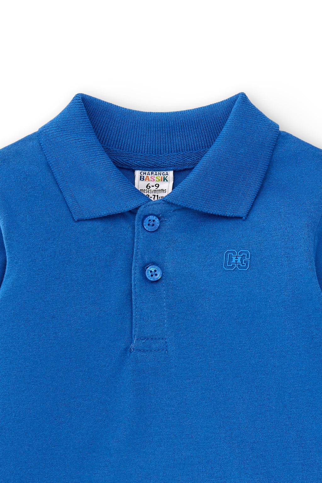 Polo de bebé azulón básico manga larga Charanga