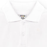Basic white long sleeve baby polo shirt