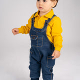 Basic long sleeve mustard baby polo shirt
