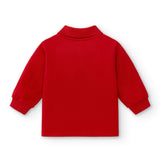 Basic long sleeve red baby polo shirt
