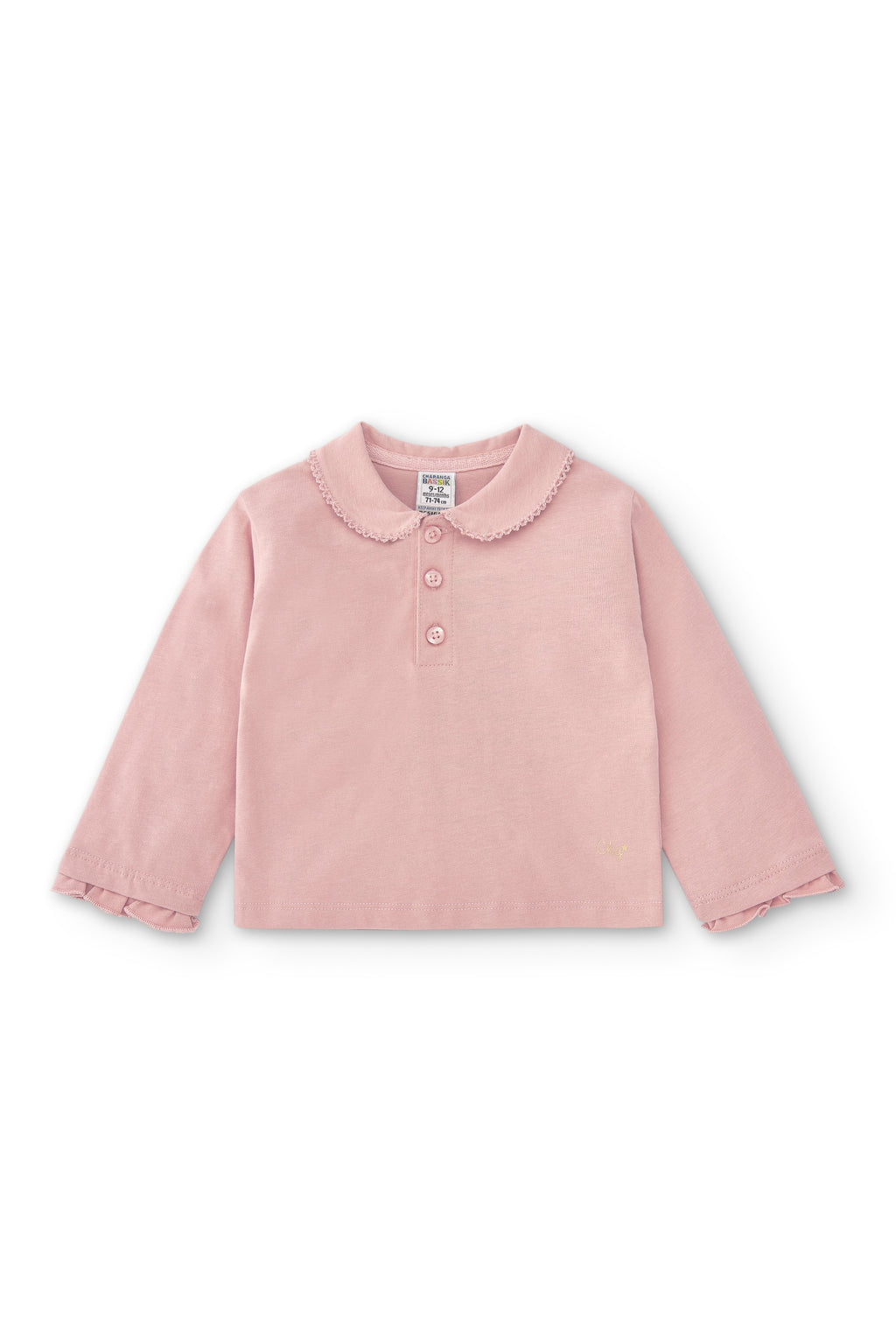 Polo de bebé rosa algodón Charanga
