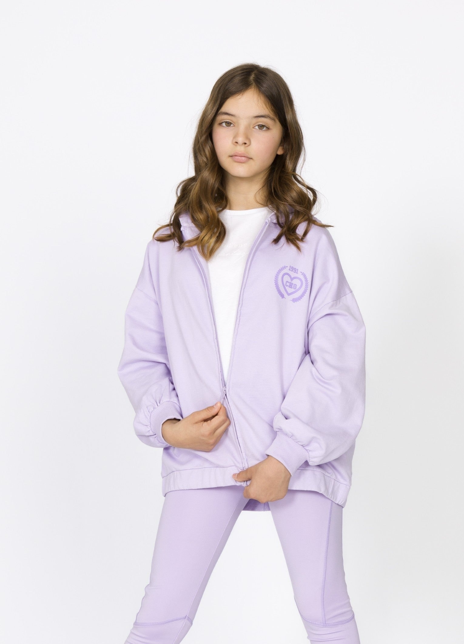 Sudadera de niña morado VERANO/Charanga