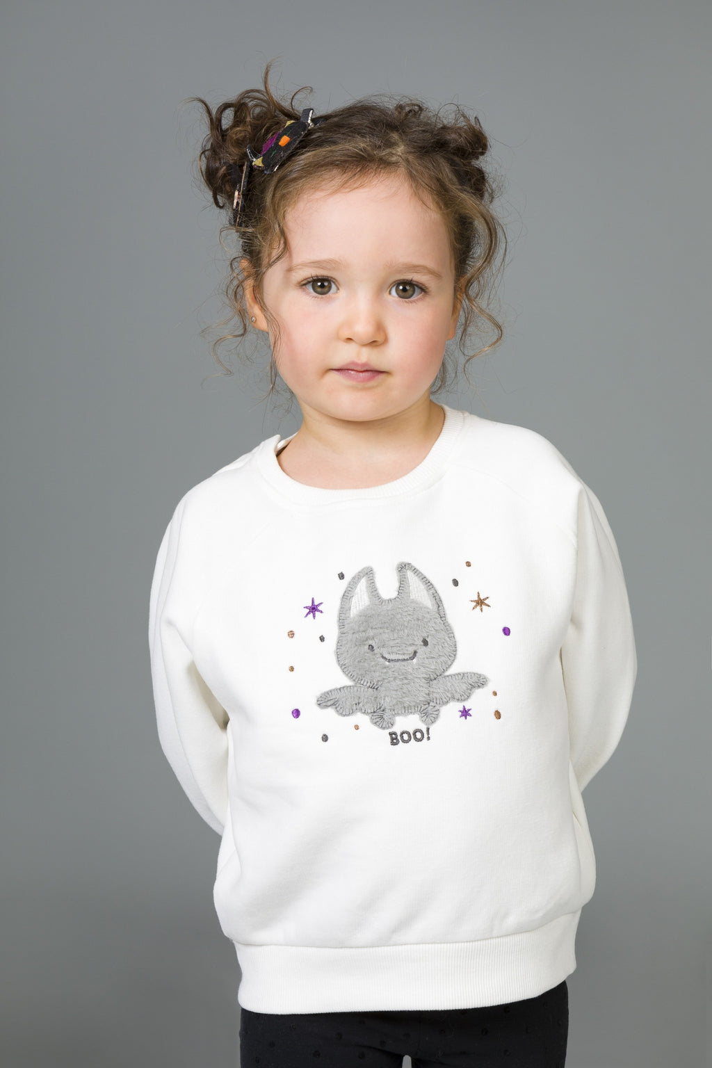 Sudadera de bebé en color crudo con dibujo de murciélago Charanga