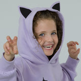 Sudadera de niña en color morado kitty