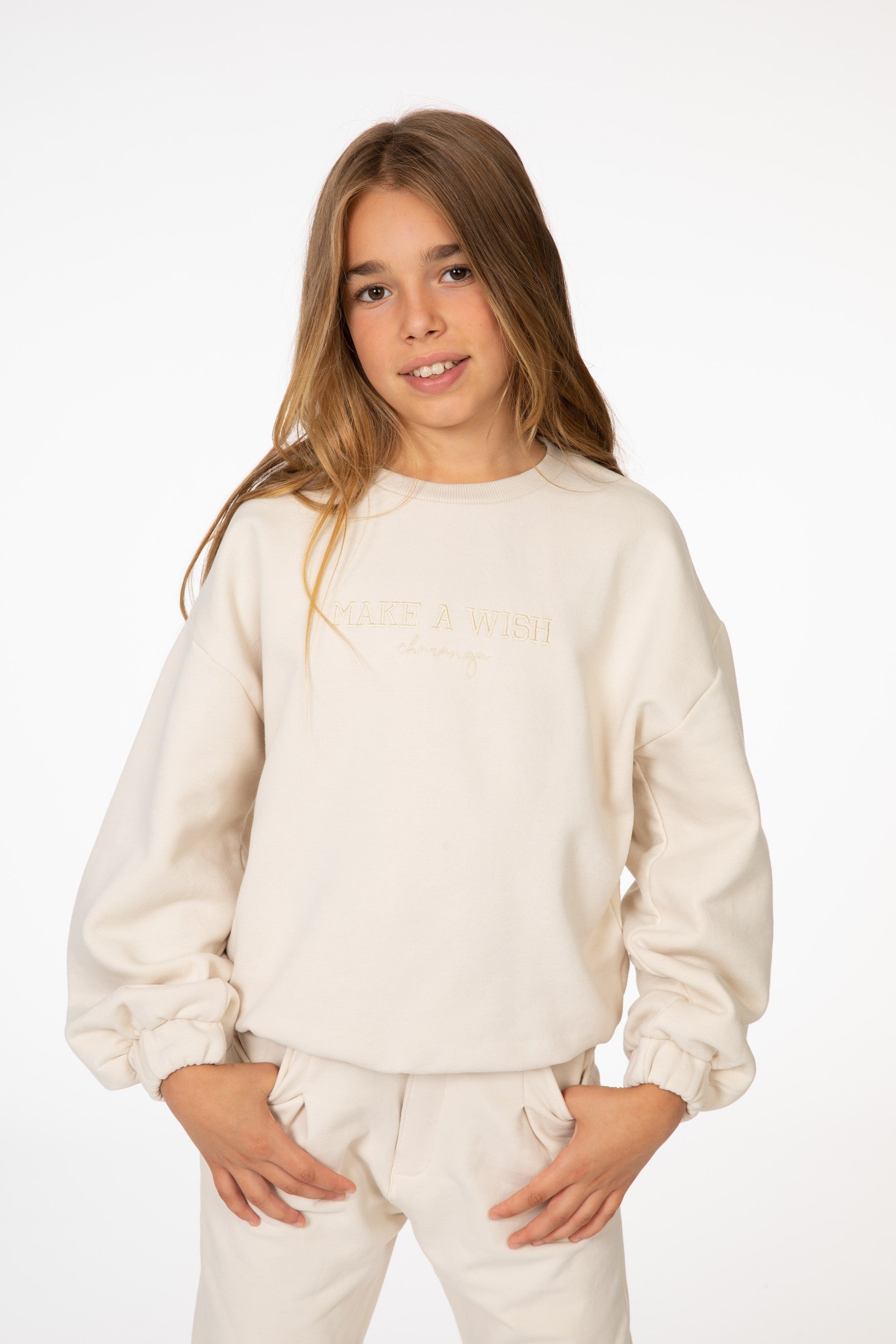 Sudadera cerrada de NIÑA piedra wish Charanga