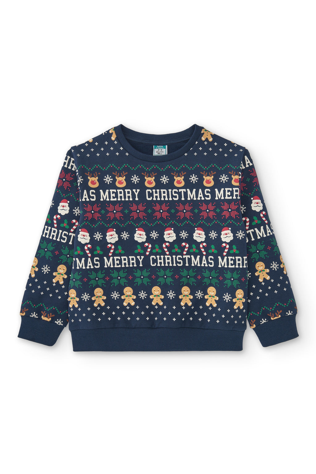 Sudadera cerrada de niño estampado navideño Charanga