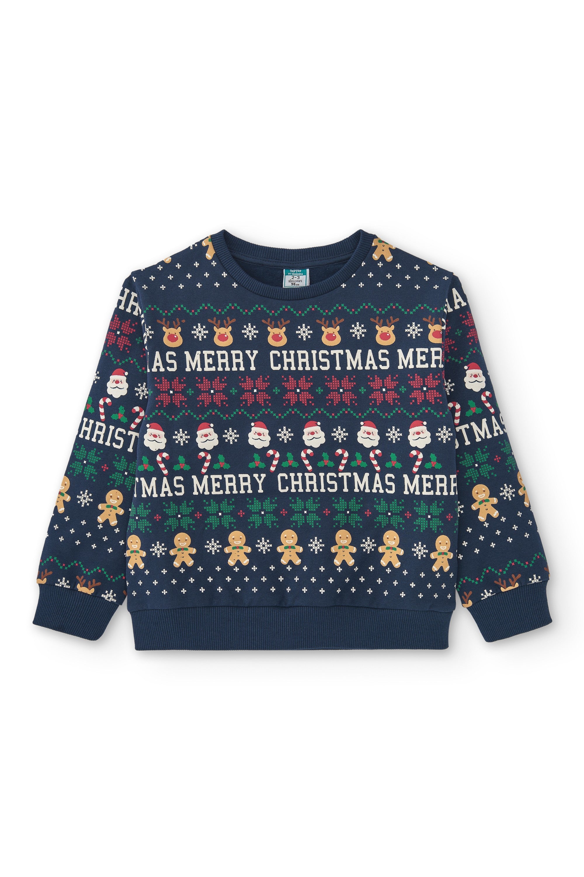 Sudadera cerrada de niño estampado navideño Charanga