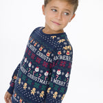 Sudadera cerrada de niño estampado navideño Charanga