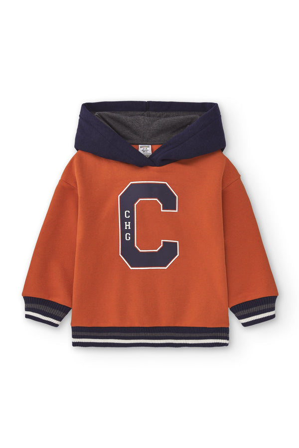 Sudadera con capucha de niño naranja CHG