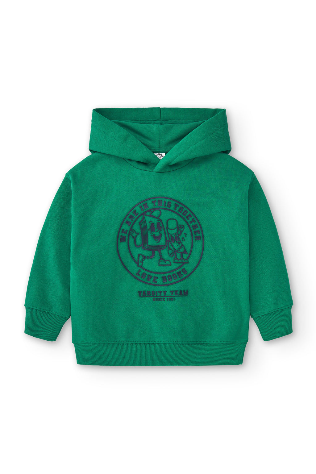 Sudadera cerrada de niño verde Charanga