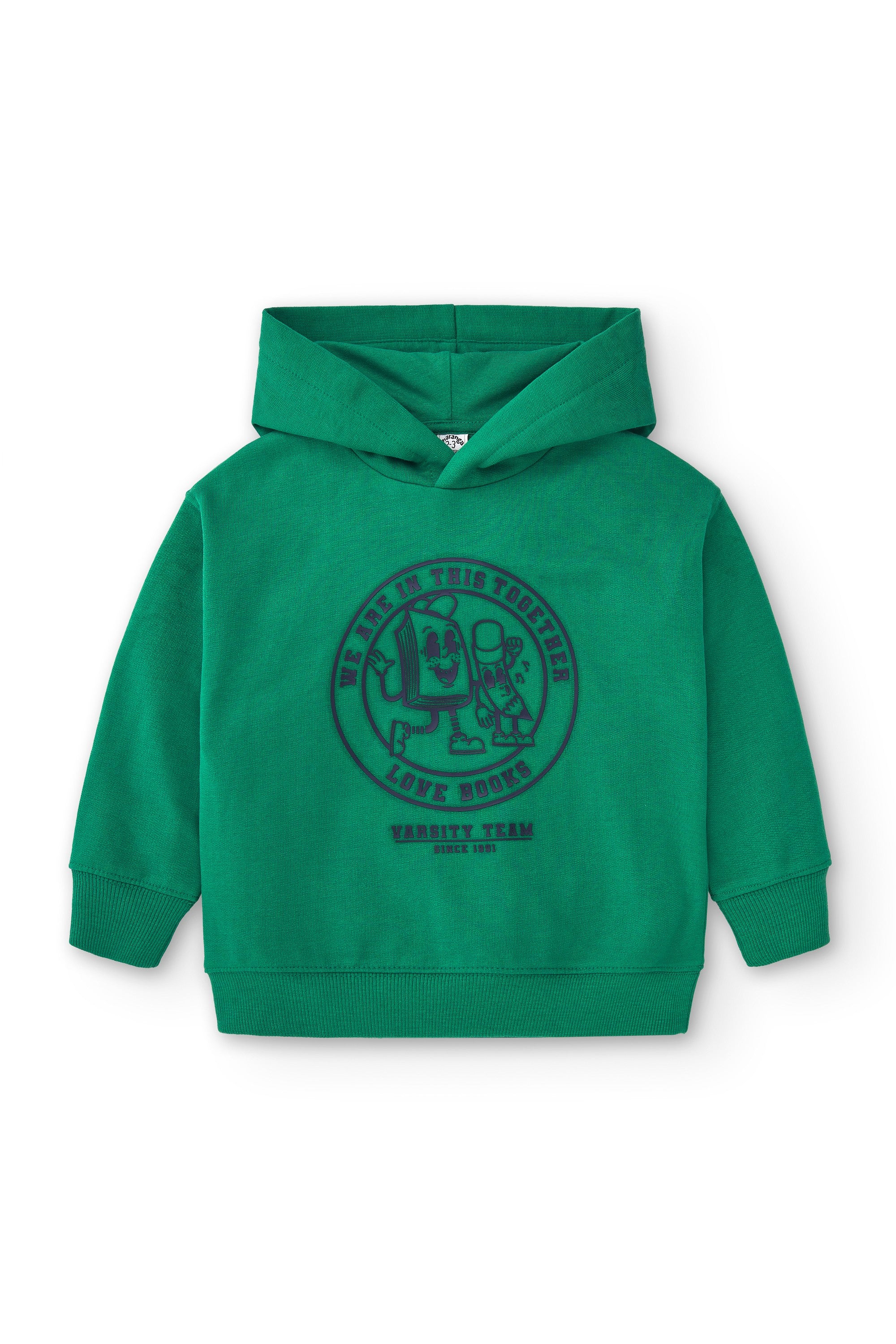 Sudadera cerrada de niño verde Charanga
