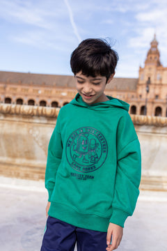 Sudadera cerrada de niño verde Charanga