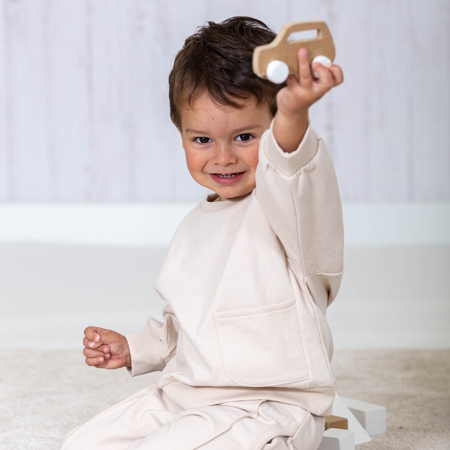 Sudadera de bebé color piedra Outlet