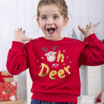 Sudadera de niña roja Oh my deer! Outlet