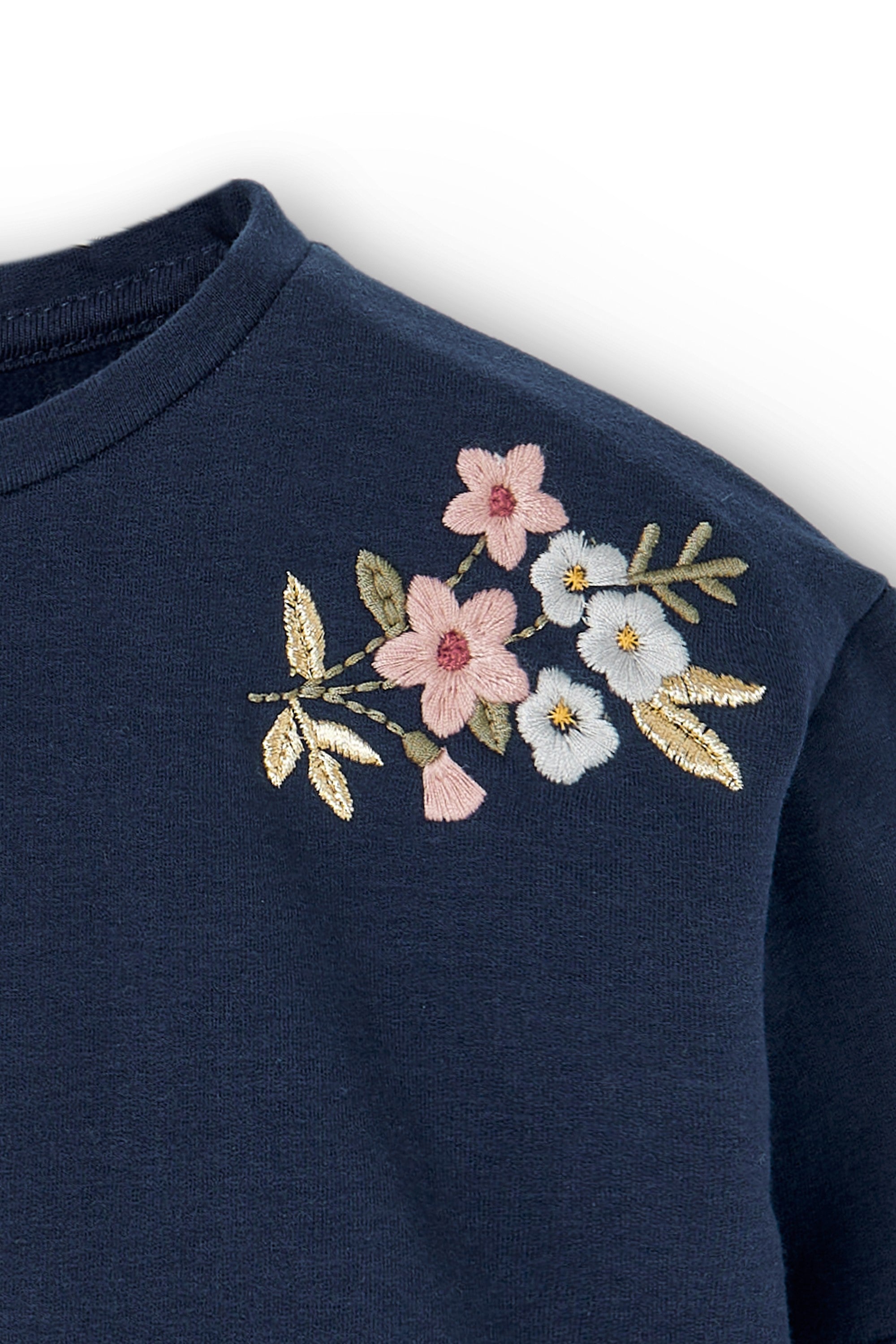 Vestido de bebé marino estampado flores Charanga