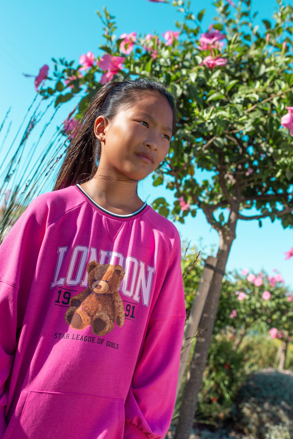 Vestido de NIÑA fucsia London Outlet